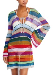 Pq Swim Crochet Stripe Tunic Swim Cover-Up - 100% Exclusive