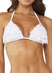 PQ SWIM Lace Ruffle Triangle Bikini Top