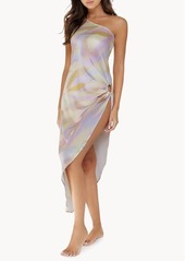 PQ SWIM Tinsley Metallic One-Shoulder Cover-Up Dress