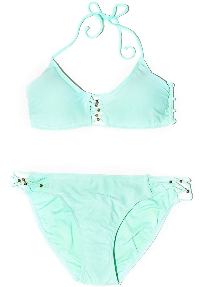 PQ Swim Women's Caribbean Sea Tab Side Bikini Bottom Swimsuit In Mint