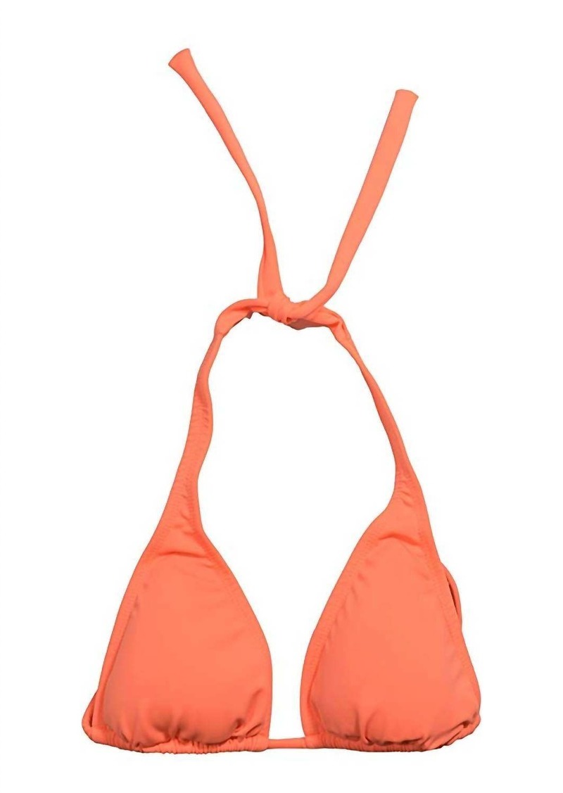 PQ Swim Women's Halter Tie Strap Triangle Cup Bikini Top In Tangarine