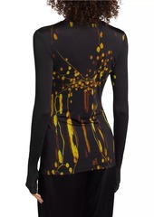 Prabal Gurung Abstract Floral Turtleneck Top