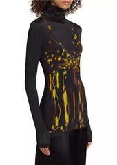 Prabal Gurung Abstract Floral Turtleneck Top