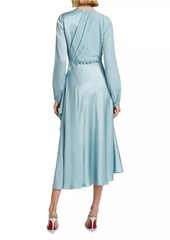 Prabal Gurung Buttoned-Waist Silk Cocktail Dress