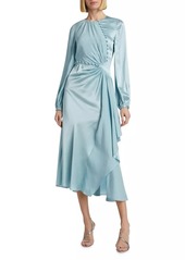 Prabal Gurung Buttoned-Waist Silk Cocktail Dress