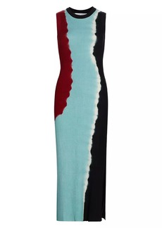 Prabal Gurung Colorblocked Silk-Blend Stretch-Knit Dress