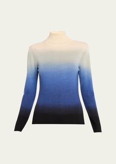 Prabal Gurung Ombre Print Cashmere Wool Turtleneck Sweater