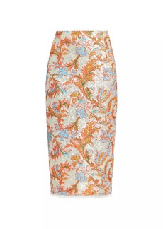 Prabal Gurung Sequined Floral Pencil Skirt