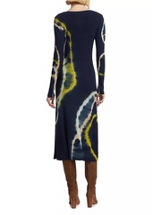 Prabal Gurung Tie-Dye Scoopneck Midi-Dress