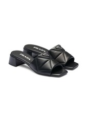 Prada 45mm triangle-logo leather sandals
