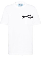 Prada bow-detail cotton T-shirt