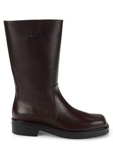 Prada Brushed Leather Tall Boots