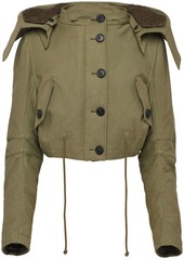 Prada button-up cropped hooded jacket
