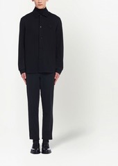 Prada triangle-logo wool-blend shirt