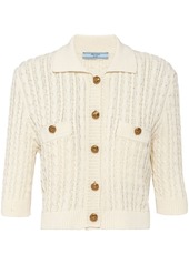 Prada cable-knit cotton jumper