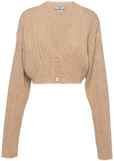 Prada rhinestone-embellished wool-cashmere cardigan