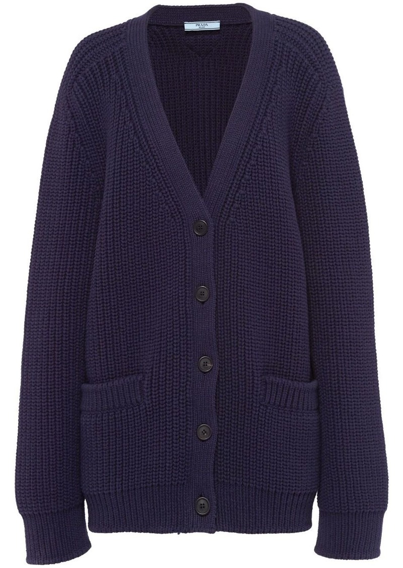 Prada V-neck cotton cardigan