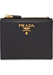 Prada logo-plaque compact wallet