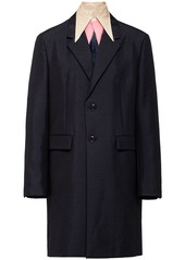 Prada contrasting-collar single-breasted coat