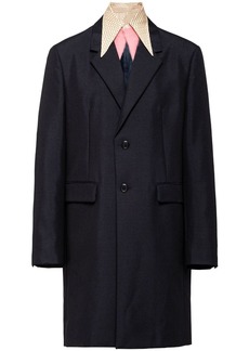 Prada contrasting-collar single-breasted coat