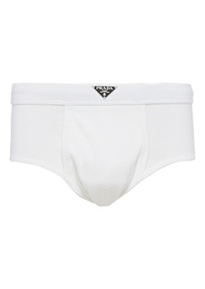 Prada triangle-logo cotton boxer shorts