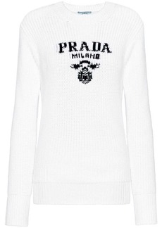 Prada cotton logo-print crew-neck jumper