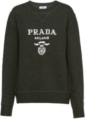 Prada logo-intarsia cashmere-wool jumper