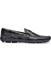 Prada crocodile leather loafers