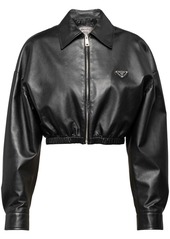 Prada cropped leather jacket