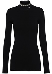 Prada crystal-embellished roll-neck jumper