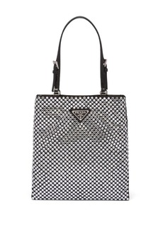 Prada crystal-embellished satin tote bag