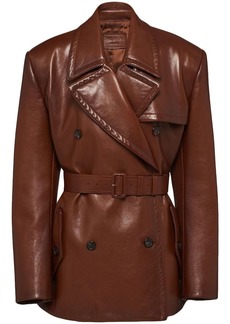 Prada double-breasted leather jacket