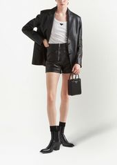 Prada double-zip leather shorts