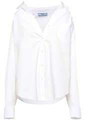 Prada logo-embroidered poplin shirt