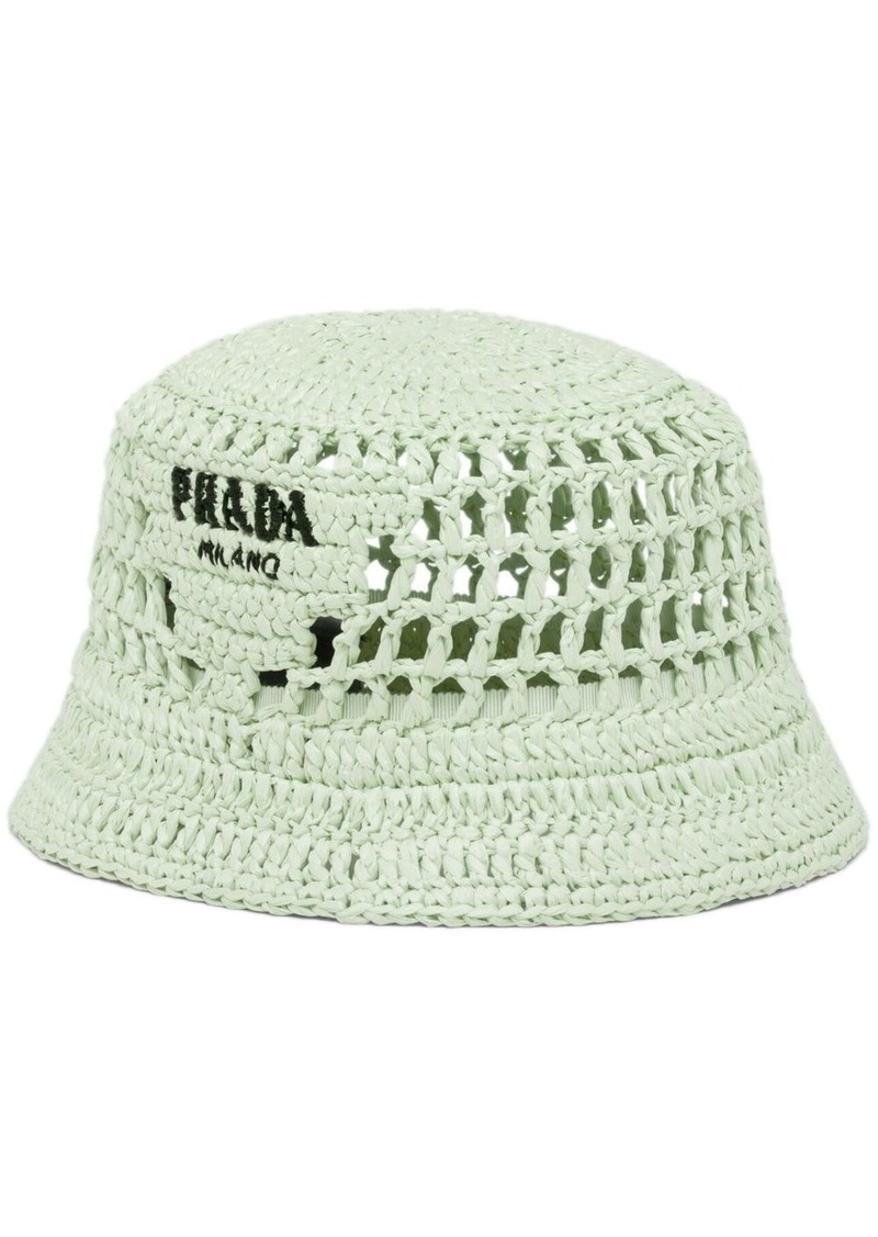 Prada logo-embroidered bucket hat