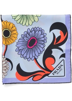 Prada floral-print twill scarf