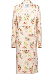 Prada floral-print single-breasted coat