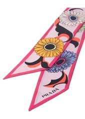 Prada floral-print twill scarf