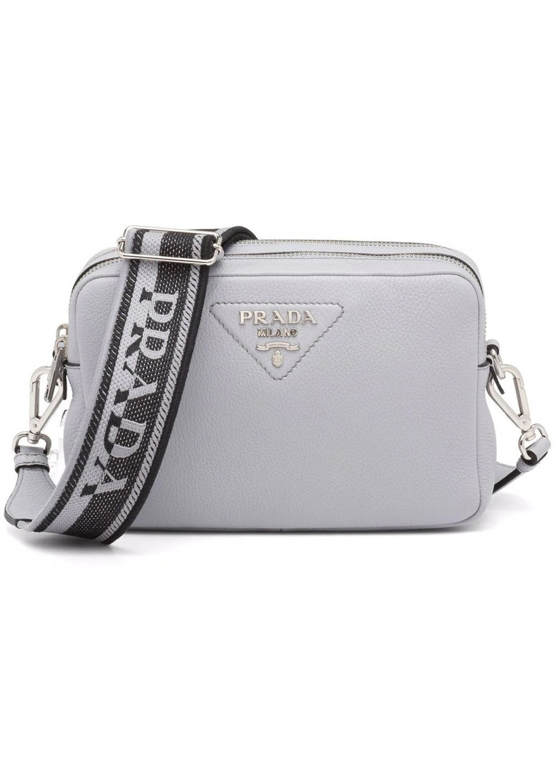 Prada Logo-plaque Crossbody Bag In Black