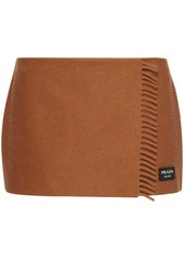 Prada wraparound cashmere miniskirt