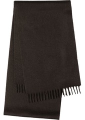 Prada fringed logo embroidered scarf