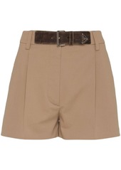 Prada Gabardine belted shorts