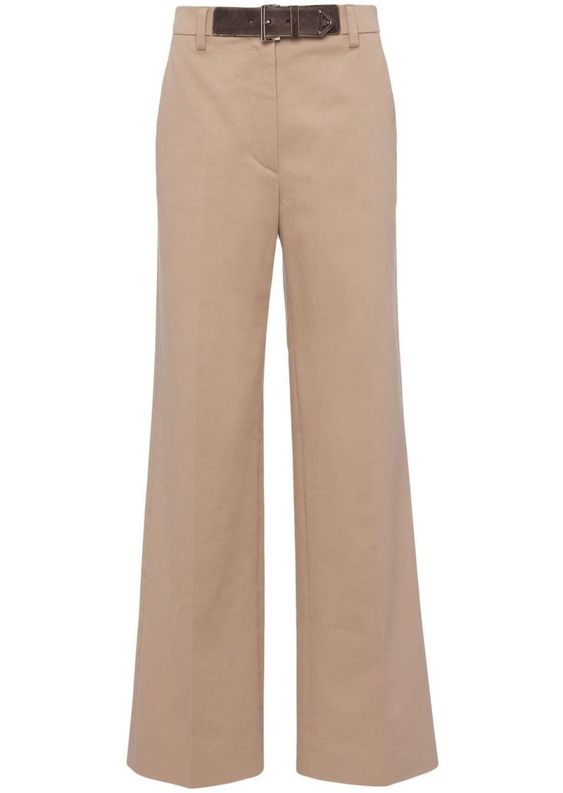 Prada gabardine wide-leg trousers