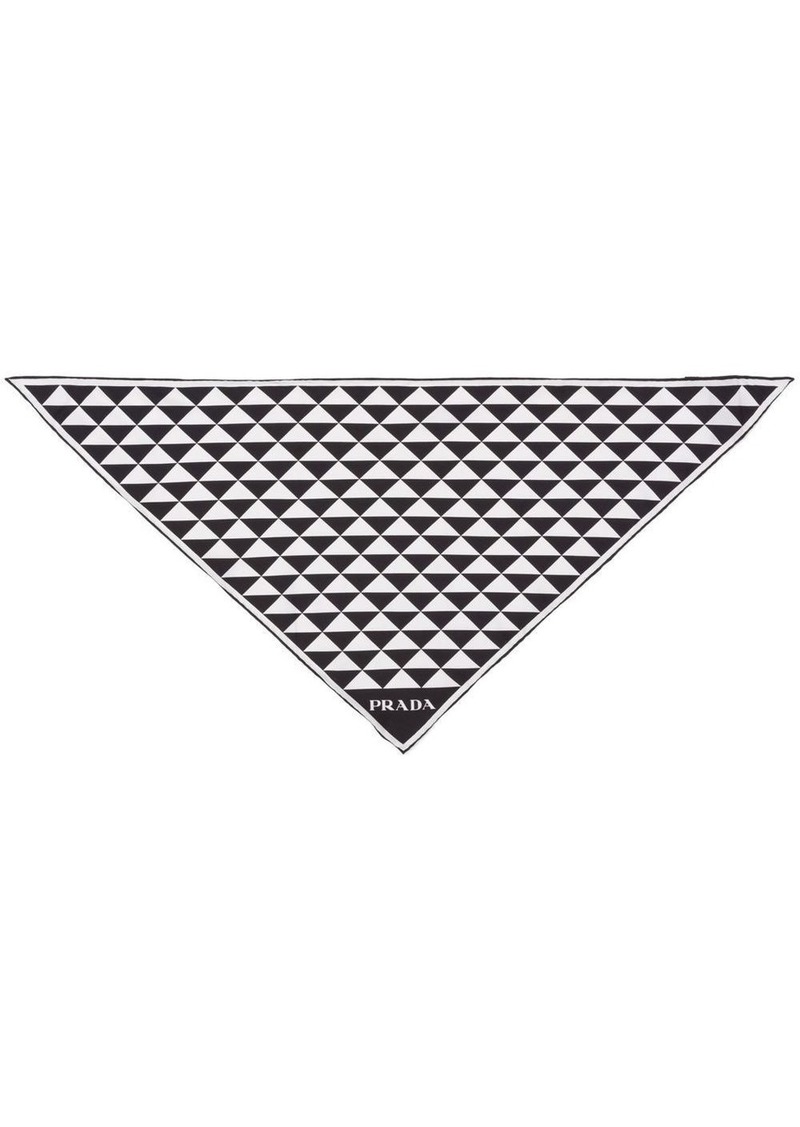 Prada geometric-print silk scarf