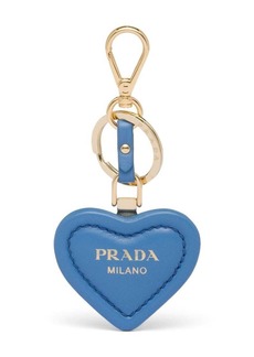 Prada heart-motif leather keyring