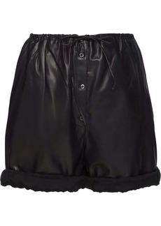 Prada high-waisted leather shorts