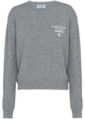 Prada intarsia-logo cashmere jumper