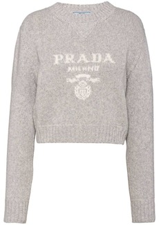 Prada logo-intarsia cashmere jumper