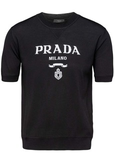 Prada logo-intarsia wool jumper