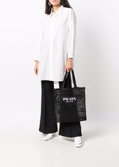 Prada interwoven-design logo-print shoulder bag